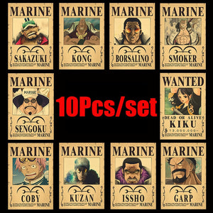 10Pcs/set One Piece Posters Otakumise