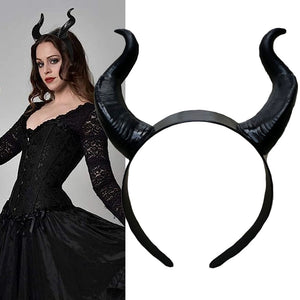 Women black demon horns